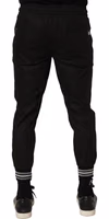 Black Cotton Mid Waist Jogger Sweatpants Pants 4
