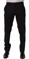 Black Wool Skinny Leg Dress Men Trouser Pants 4