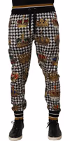 Multicolor Houndstooth Crown Men Sweatpants Pants 2