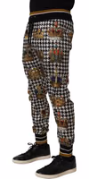 Multicolor Houndstooth Crown Men Sweatpants Pants 3