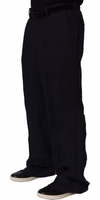 Black Linen Straight Leg Dress Trouser Pants 3