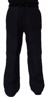Black Linen Straight Leg Dress Trouser Pants 4