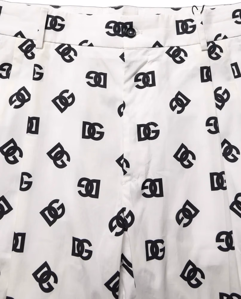 White Logo Skinny Leg Dress Men Trouser Pants