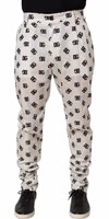 White Logo Skinny Leg Dress Men Trouser Pants 2