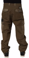 Brown Mid Waist Straight Cargo Trouser Pants 4
