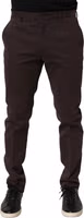 Brown Cotton Skinny Leg Dress Trouser Pants 4