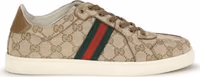 Beige Fabric Athletic Sneakers 1