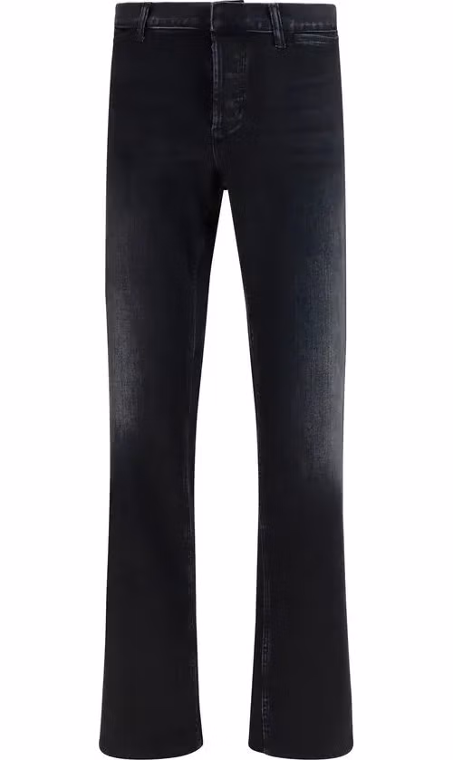 Black Cotton Flared Jeans