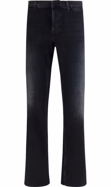 Black Cotton Flared Jeans