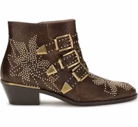 Brown Calf Leather Bos Taurus Ankle Boots 1
