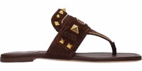 Brown Leather Flip-Flop Sandals 1