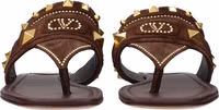 Brown Leather Flip-Flop Sandals 3