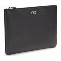 Black Calf Leather Bos Taurus Clutch Bag 2