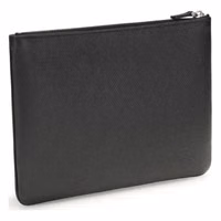 Black Calf Leather Bos Taurus Clutch Bag 3