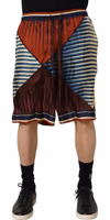Multicolor Geometric Silk Men Bermuda Shorts 2