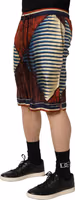 Multicolor Geometric Silk Men Bermuda Shorts 3