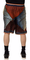 Multicolor Geometric Silk Men Bermuda Shorts 4