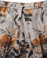 Beige Floral Print Silk Men Bermuda Shorts 3