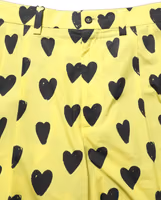 Yellow Cotton Heart Print Men Bermuda Shorts 1