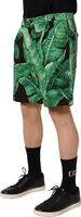 Black Green Banana Leaf Men Bermuda Shorts 2