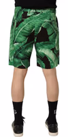 Black Green Banana Leaf Men Bermuda Shorts 3
