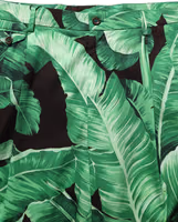 Black Green Banana Leaf Men Bermuda Shorts 4
