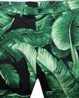 Black Green Banana Leaf Men Bermuda Shorts 3