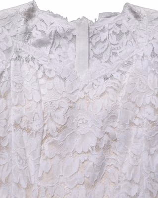 White Floral Lace Mermaid Long Gown Dress