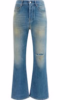 Blue Cotton Flared Jeans 1
