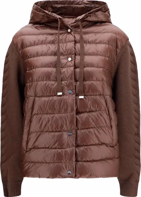 Brown Polyester Full-Length Jacket
