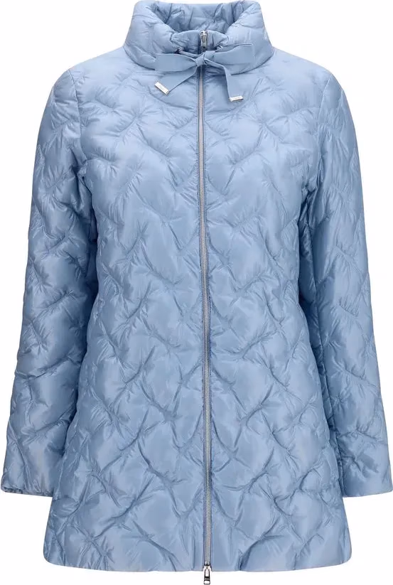 Blue Polyester Full-Length Jacket