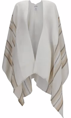 Beige Linen Poncho