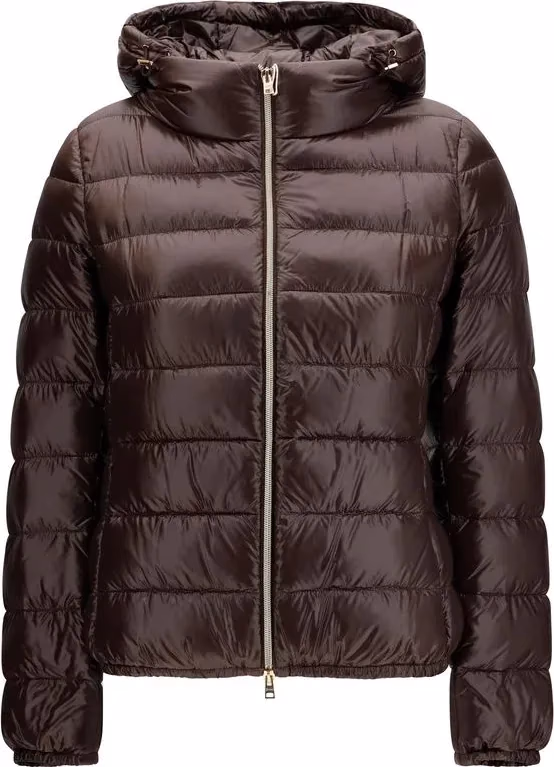 Brown Polyamide Full-Length Jacket