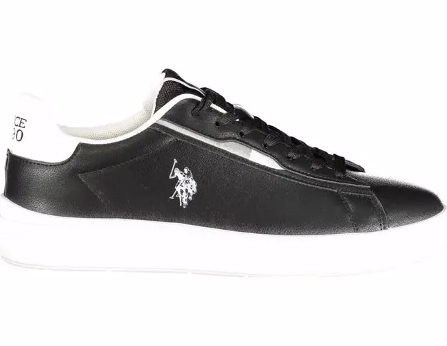 Black Polyester Men's Sneaker
