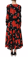 Black Handbag Print Long Sleeve Midi Dress 4