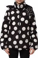 Black White Polka Dot Hooded Blouson Jacket 2