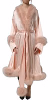 Light Pink Silk Turkey Feather Robe Jacket 2