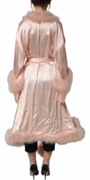 Light Pink Silk Turkey Feather Robe Jacket 4