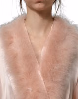 Light Pink Silk Turkey Feather Robe Jacket 5