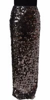 Brown Sequinned Embellished PencilCut Skirt 2