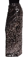 Brown Sequinned Embellished PencilCut Skirt 3