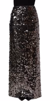 Brown Sequinned Embellished Pencil Cut Skirt 2