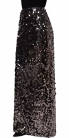 Brown Sequinned Embellished Pencil Cut Skirt 3