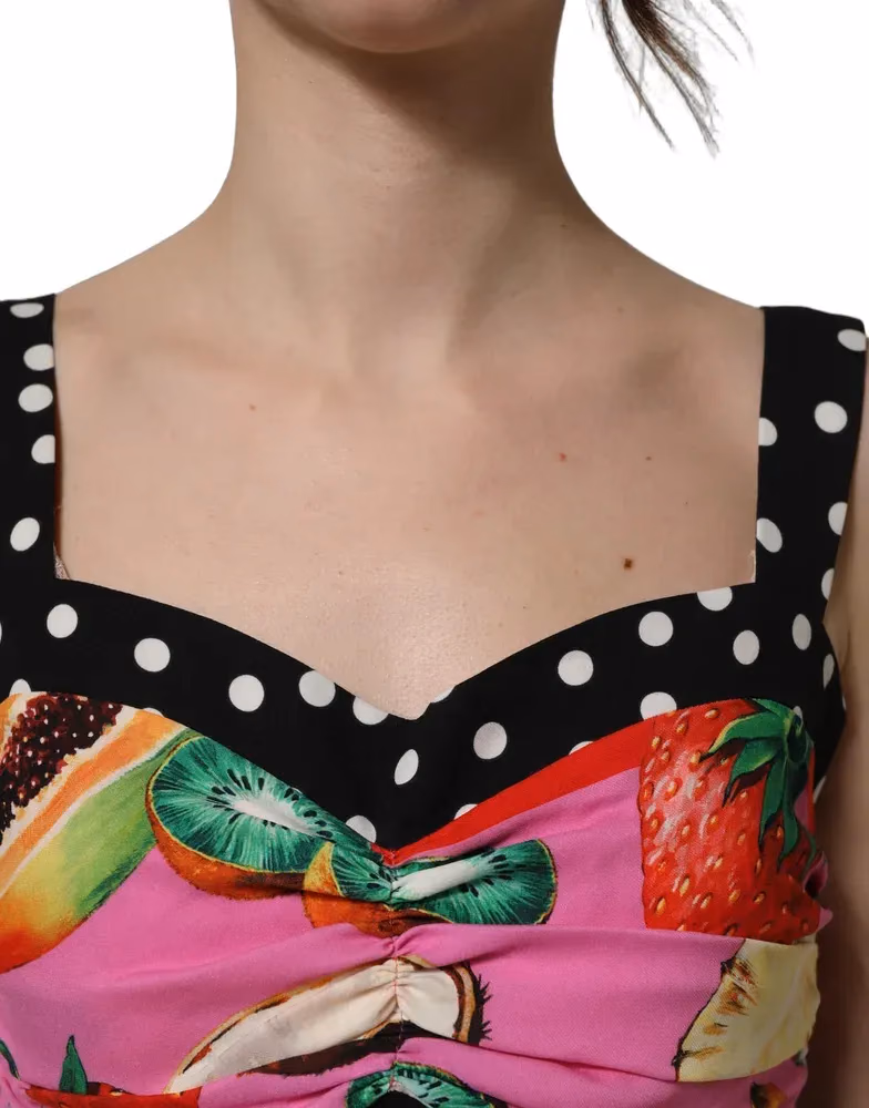 Multicolor Silk Cropped Bustier Corset Top