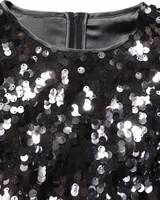 Black Sequined Long Sleeves Crop Blouse Top 2