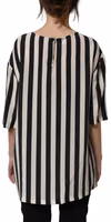 Black White Stripes Round Neck Blouse Top 4