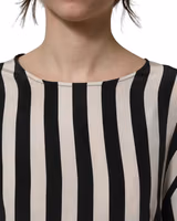 Black White Stripes Round Neck Blouse Top 5