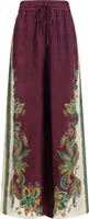 Purple Viscose Casual Pants 1