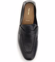 Black Calf Leather Bos Taurus Slip-On Loafers 4