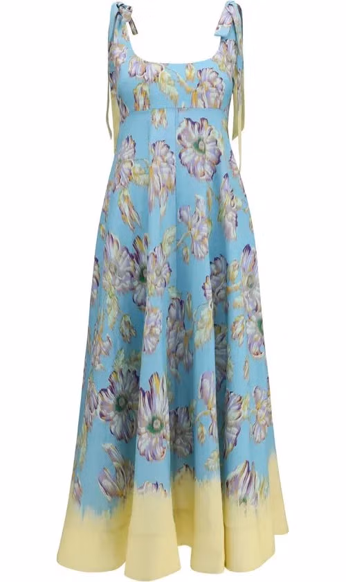 Multicolor Linen Casual Dress